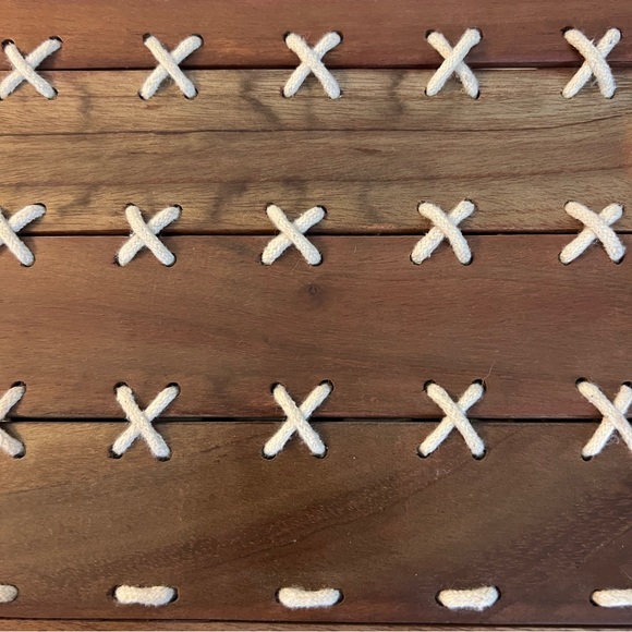 ANTHROPOLOGIE / GUADALUPE DESIGN Moira Wood Paneled Tote Bag - Picture 9 of 9